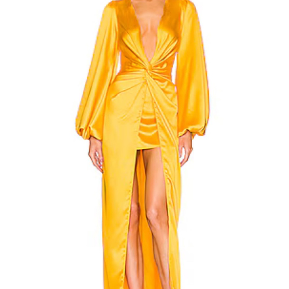 Aura Mustard Long Sleeve Dress